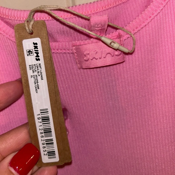 Skims X-large bubblegum pink slip dress maxi NWT - Picture 7 of 7